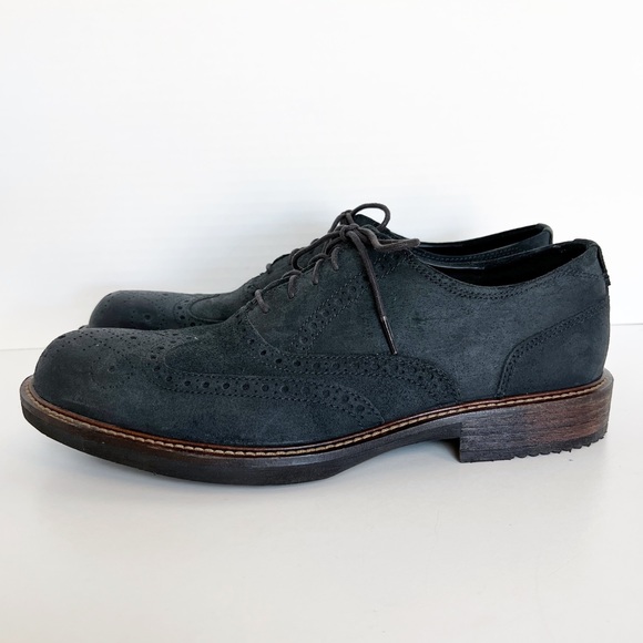 ✖️SOLD✖️•ECCO• NWOB Kenton Oxford Tie Dress Shoe in Black Oiled Suede - Picture 4 of 13